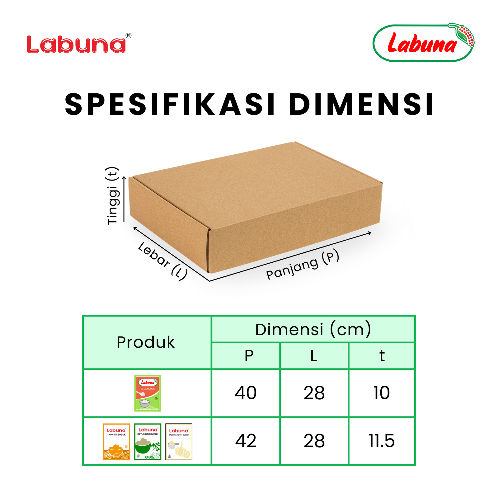 Spesifikasi Dimensi